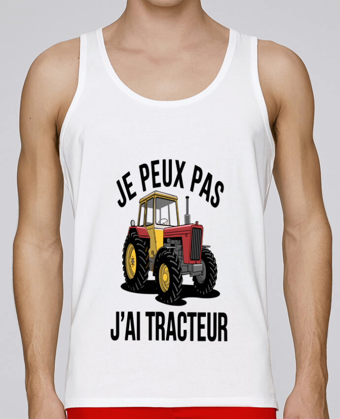 Débardeur homme je peux pas j'ai tracteur par bwilfy 100% coton bio