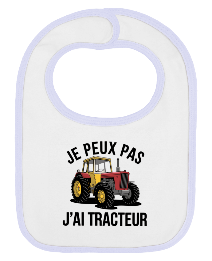 Bavoir bébé uni je peux pas j'ai tracteur par bwilfy
