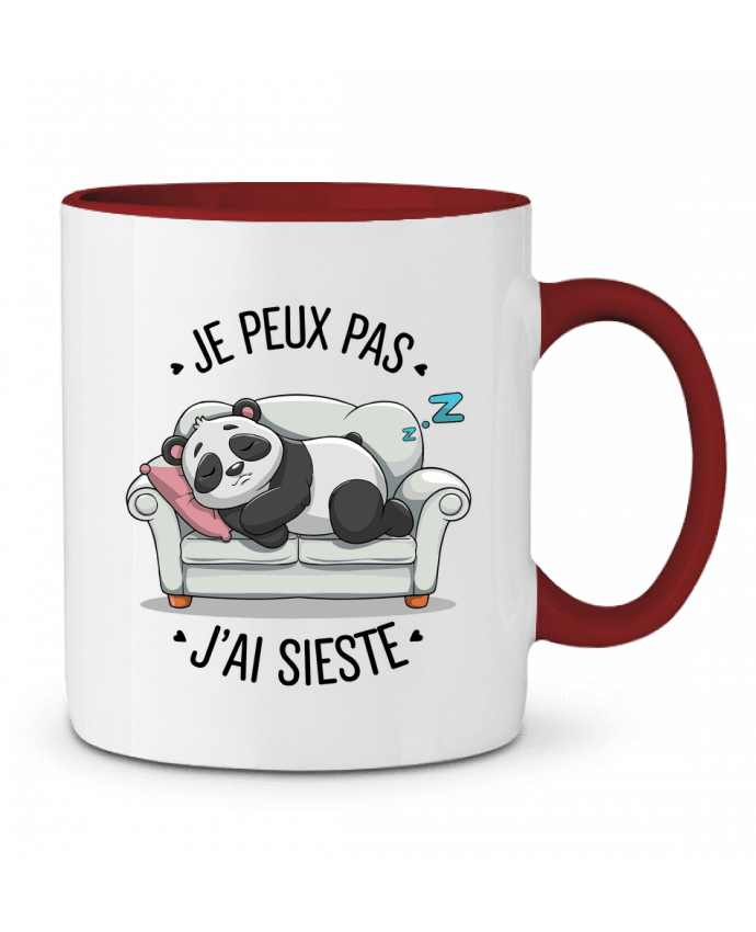 Mug bicolore je peux pas j'ai sieste bwilfy