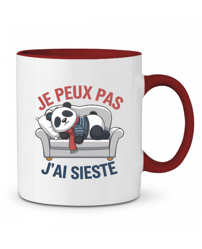 Mug bicolore je peux pas j'ai sieste bwilfy