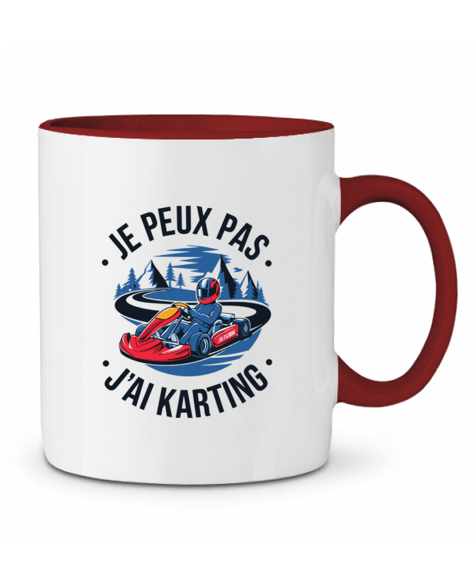 Mug bicolore je peux pas j'ai karting bwilfy