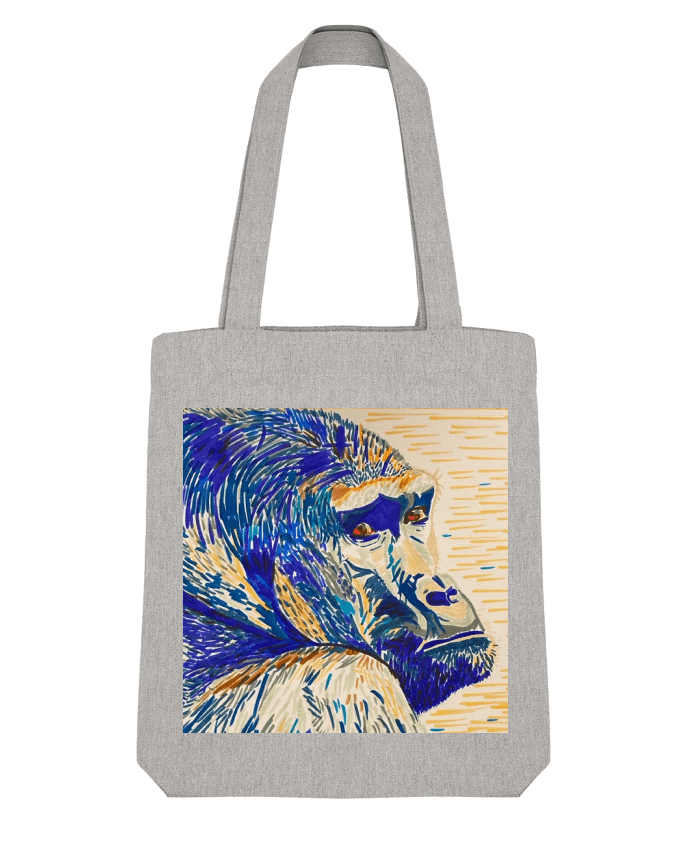Tote Bag Stanley Stella Gorille aux feutres polychromes par Eclat animalier 