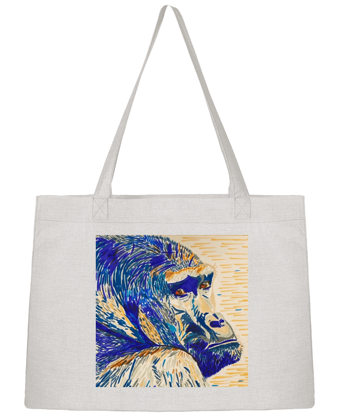 Sac Shopping Gorille aux feutres polychromes par Eclat animalier