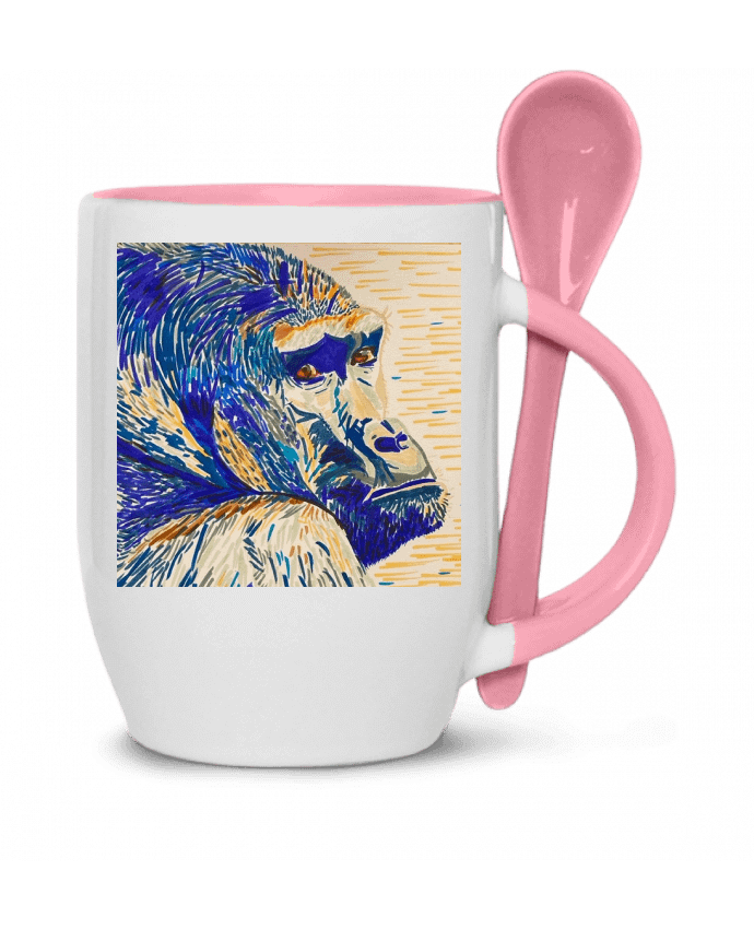  Tasse cuillère Gorille aux feutres polychromes par Eclat animalier
