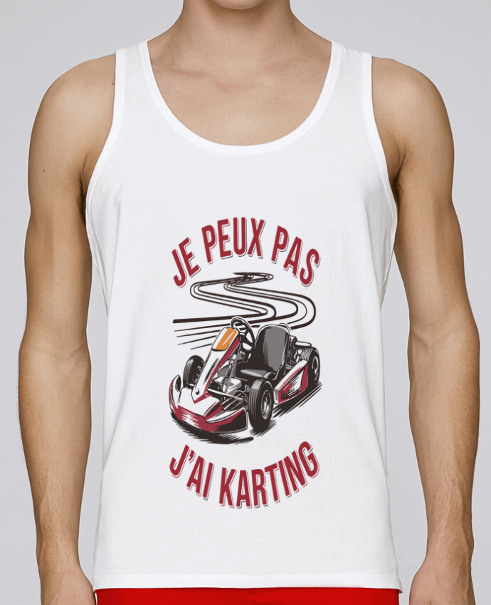 Débardeur homme je peux pas j'ai karting par bwilfy 100% coton bio