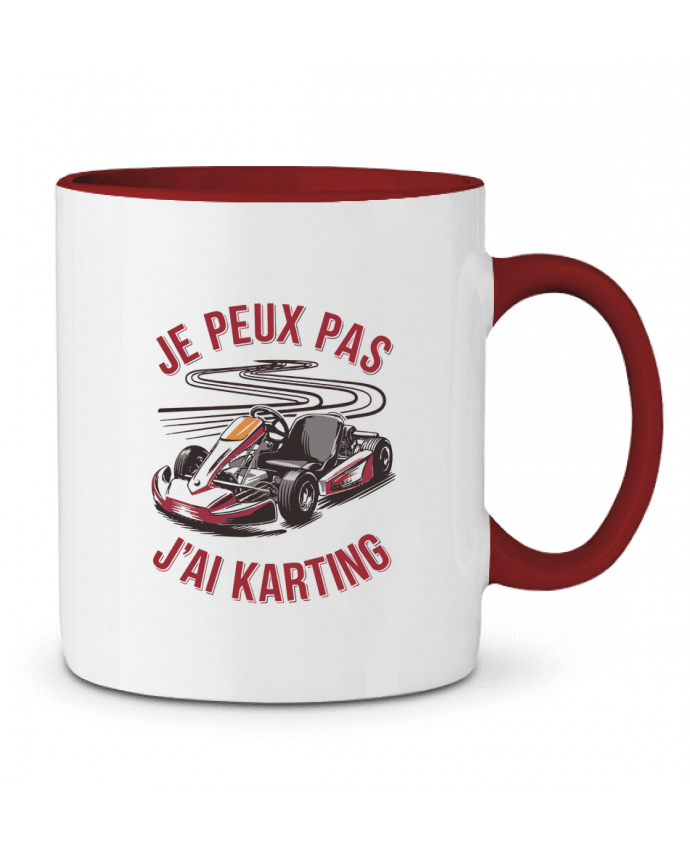 Mug bicolore je peux pas j'ai karting bwilfy