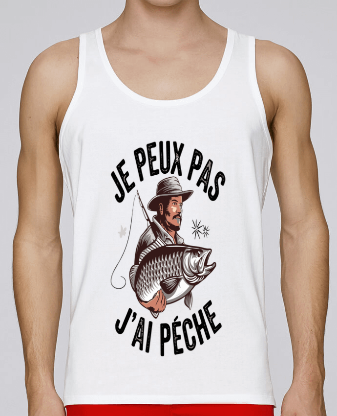 Débardeur homme je peux pas j'ai pêché par bwilfy 100% coton bio
