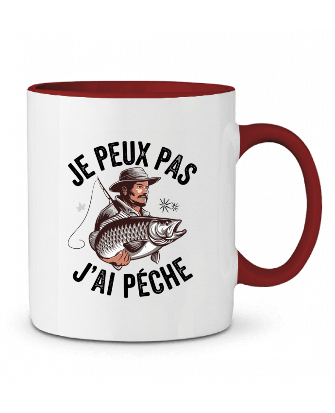 Mug bicolore je peux pas j'ai pêché bwilfy