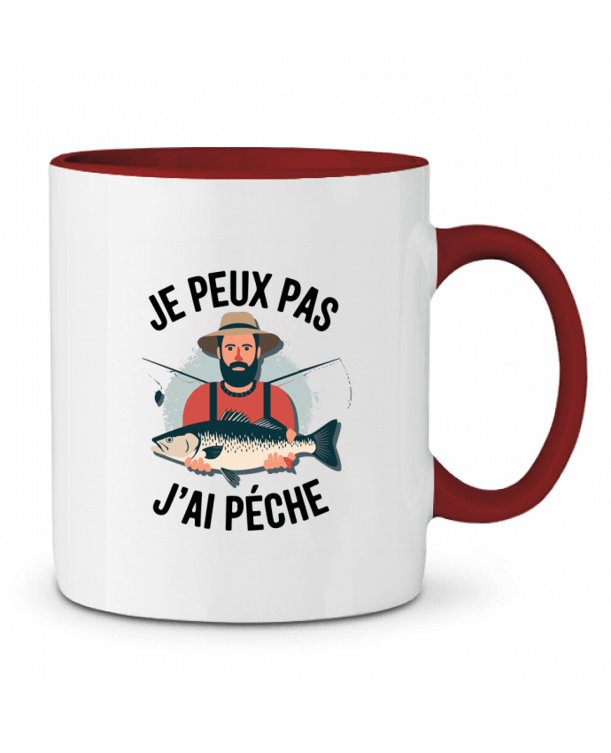Mug bicolore je peux pas j'ai pêché bwilfy