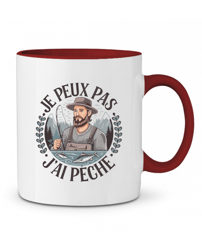 Mug bicolore je peux pas j'ai pêche bwilfy