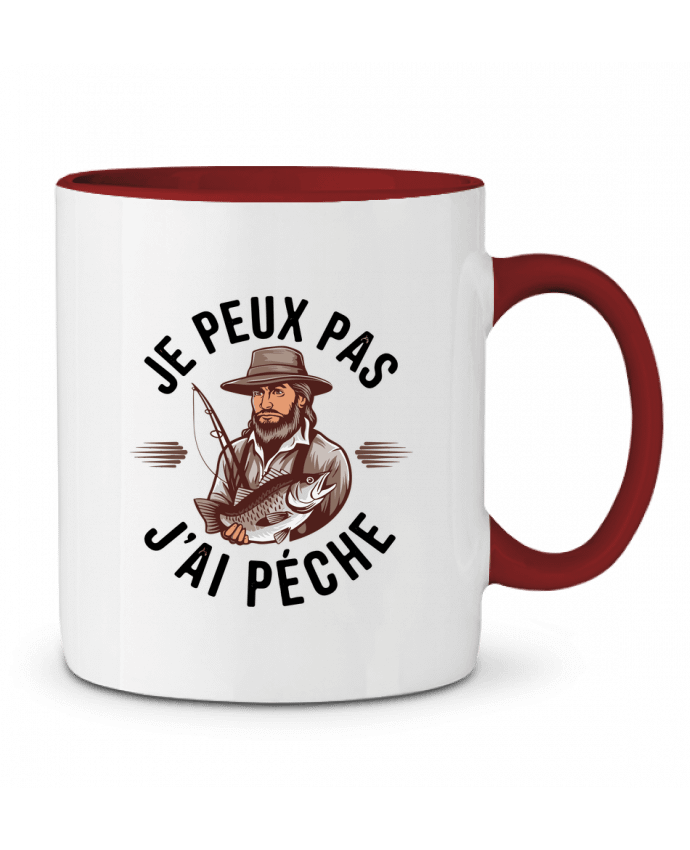 Mug bicolore je peux pas j'ai pêche bwilfy