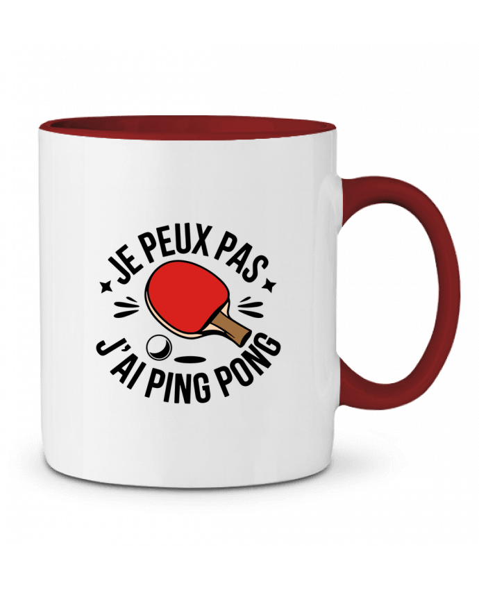 Mug bicolore je peux pas j'ai ping pong bwilfy