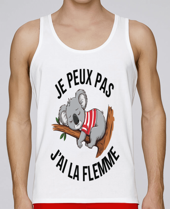 Débardeur homme je peux pas j'ai la flemme par bwilfy 100% coton bio