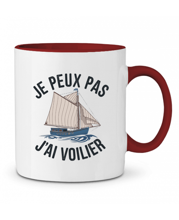Mug bicolore je peux pas j'ai voilier bwilfy