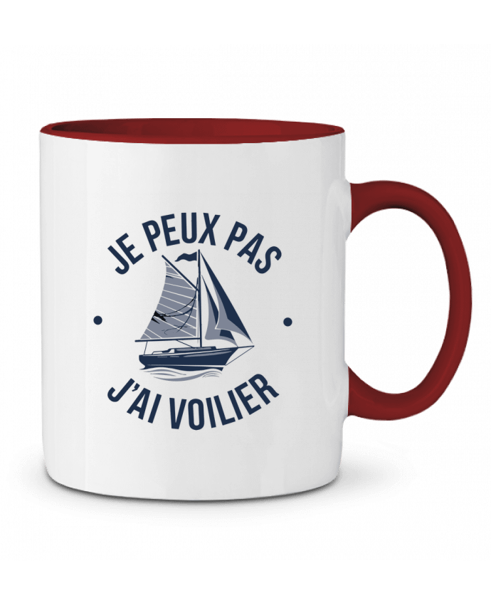 Mug bicolore je peux pas j'ai voilier bwilfy
