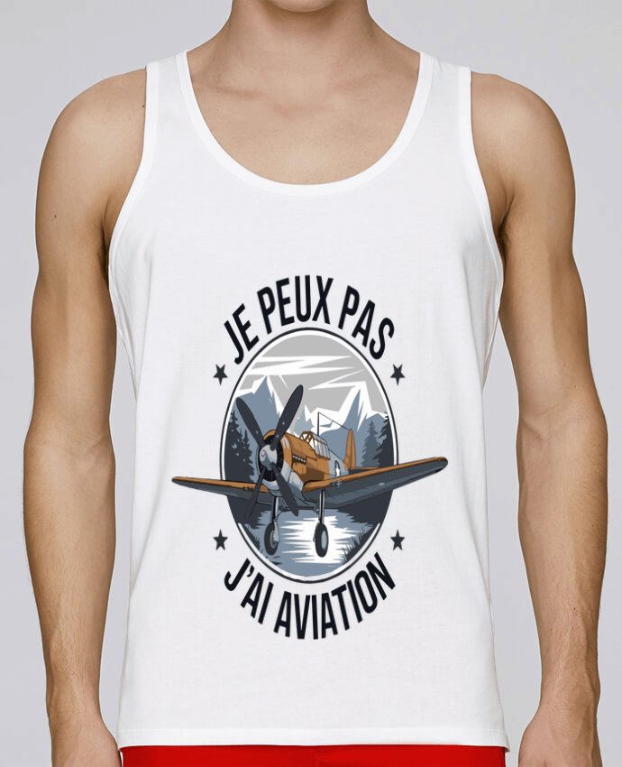 Débardeur homme je peux pas j'ai aviation par bwilfy 100% coton bio