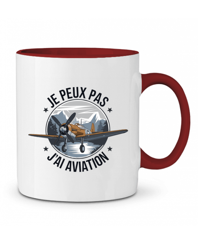 Mug bicolore je peux pas j'ai aviation bwilfy