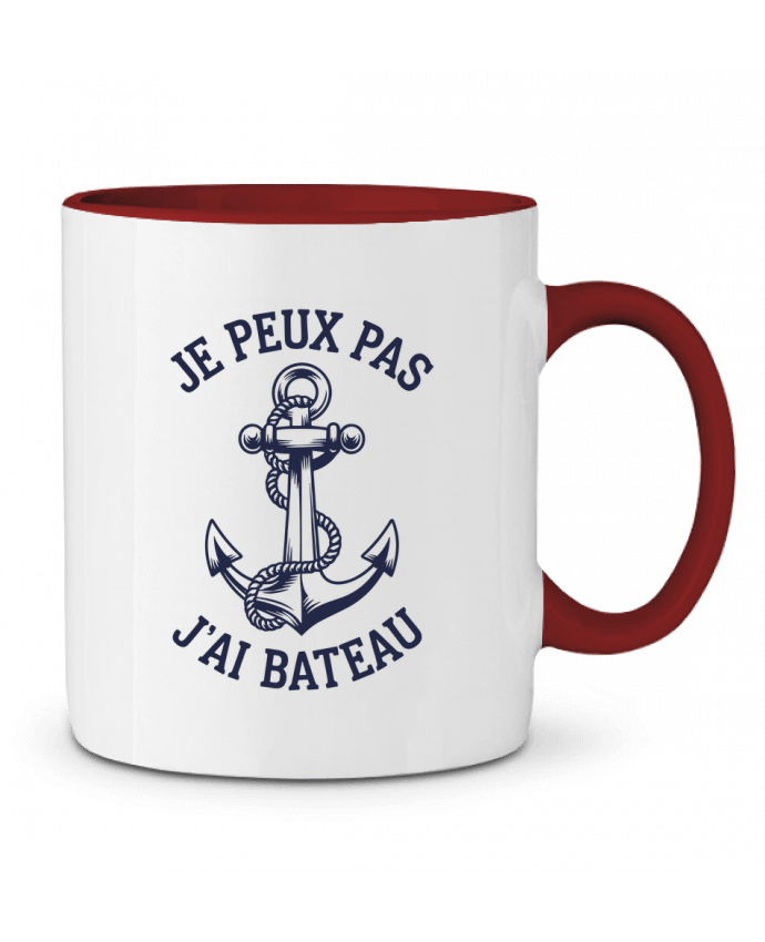 Mug bicolore je peux pas j'ai bateau bwilfy