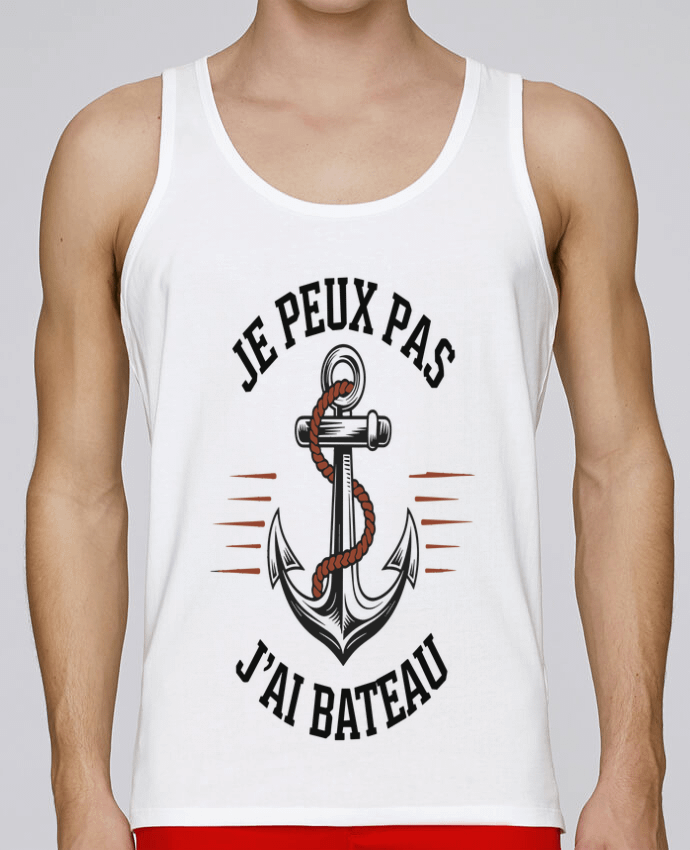 Débardeur homme je peux pas j'ai bateau par bwilfy 100% coton bio