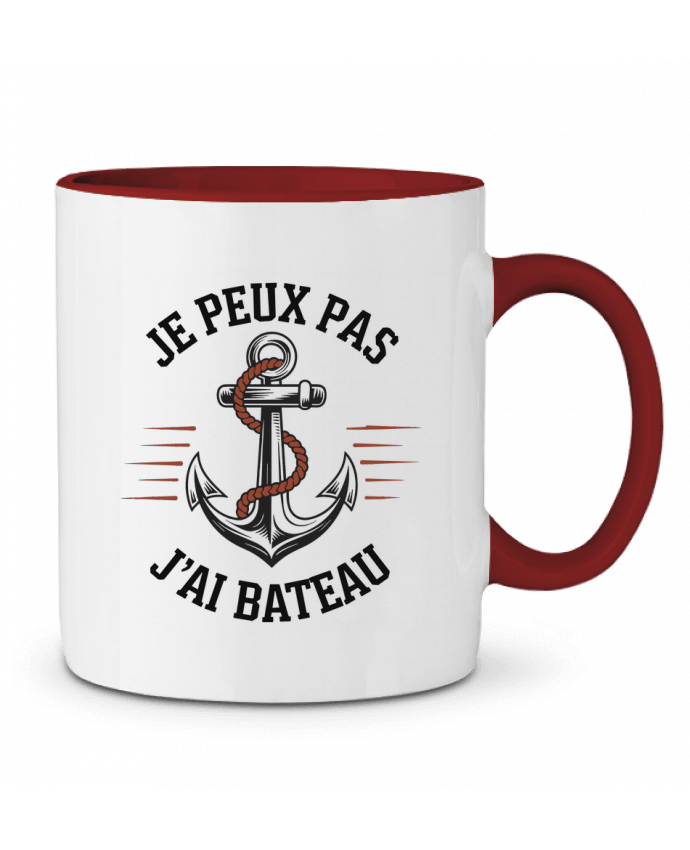 Mug bicolore je peux pas j'ai bateau bwilfy