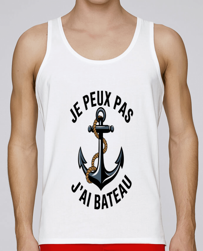 Débardeur homme je peux pas j'ai bateau par bwilfy 100% coton bio