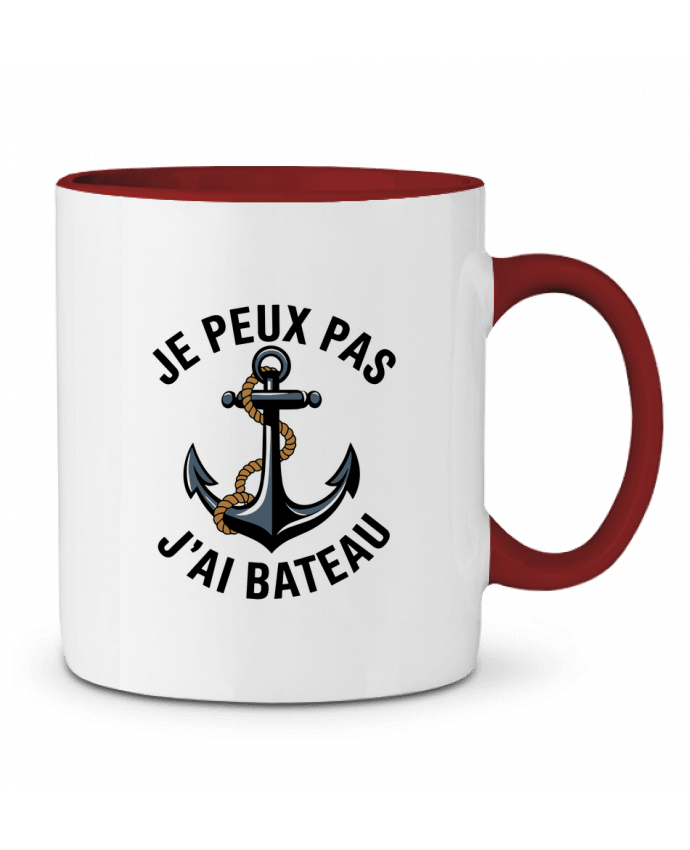 Mug bicolore je peux pas j'ai bateau bwilfy