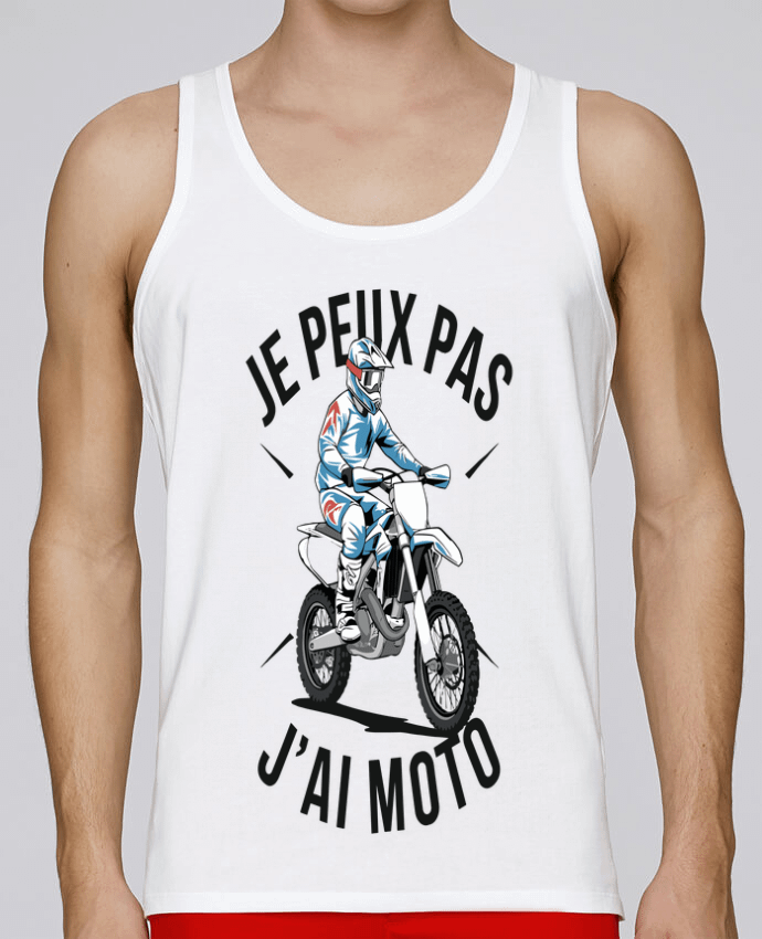 Débardeur homme je peux pas j'ai moto par bwilfy 100% coton bio