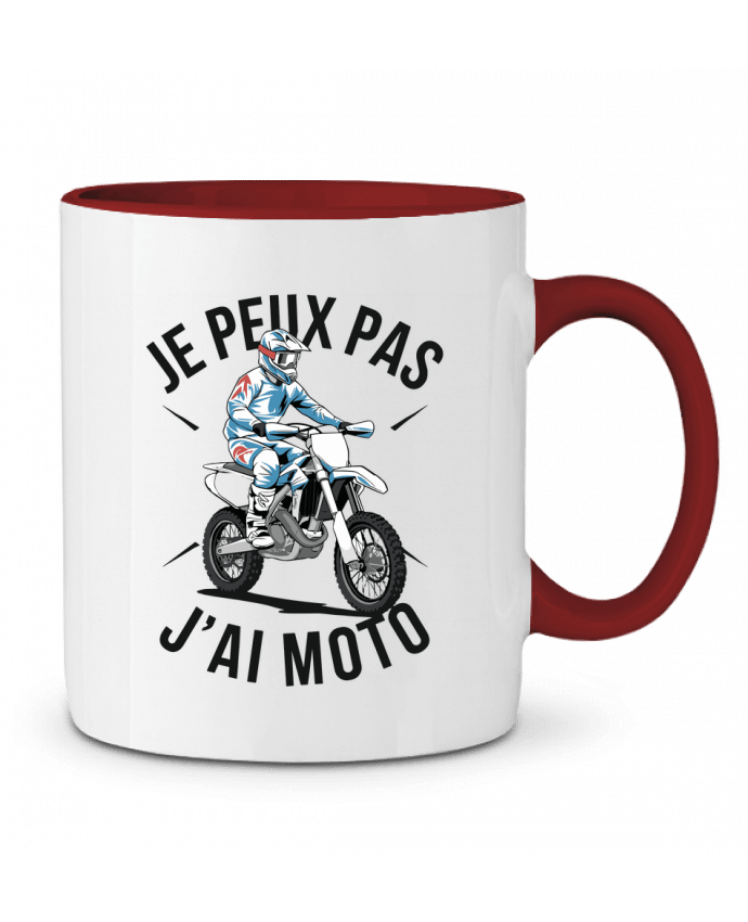Mug bicolore je peux pas j'ai moto bwilfy