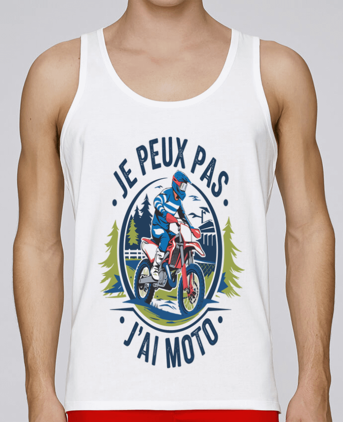 Débardeur homme je peux pas j'ai moto par bwilfy 100% coton bio