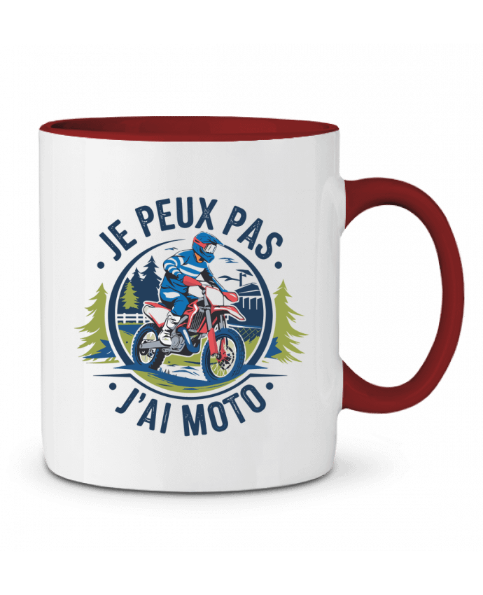 Mug bicolore je peux pas j'ai moto bwilfy
