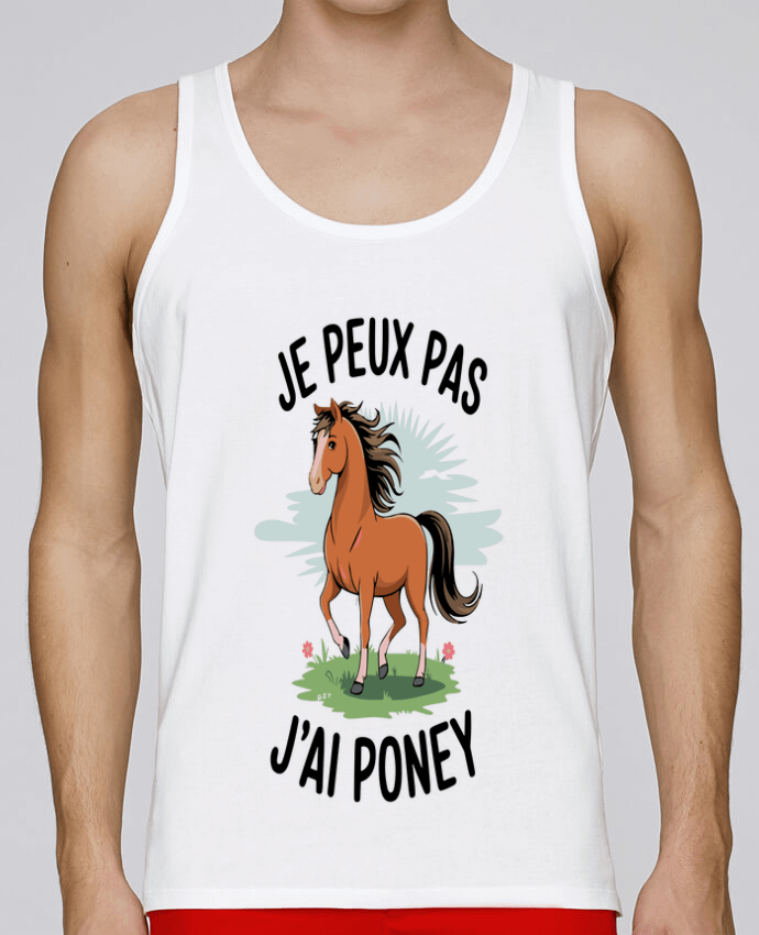 Débardeur homme je peux pas j'ai poney par bwilfy 100% coton bio