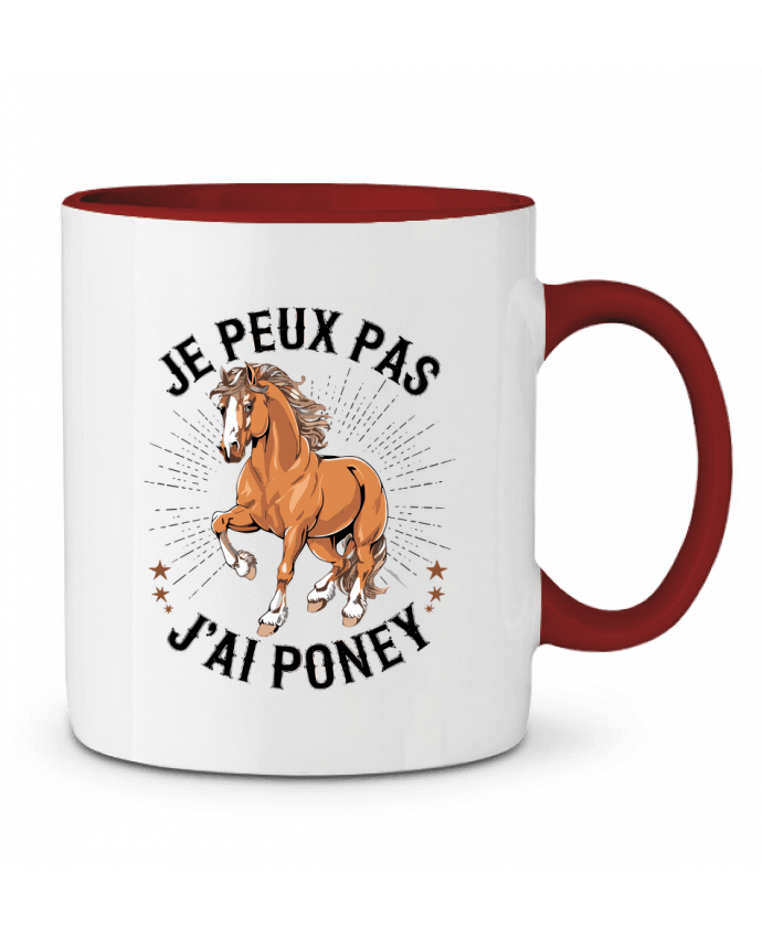 Mug bicolore je peux pas j'ai poney bwilfy