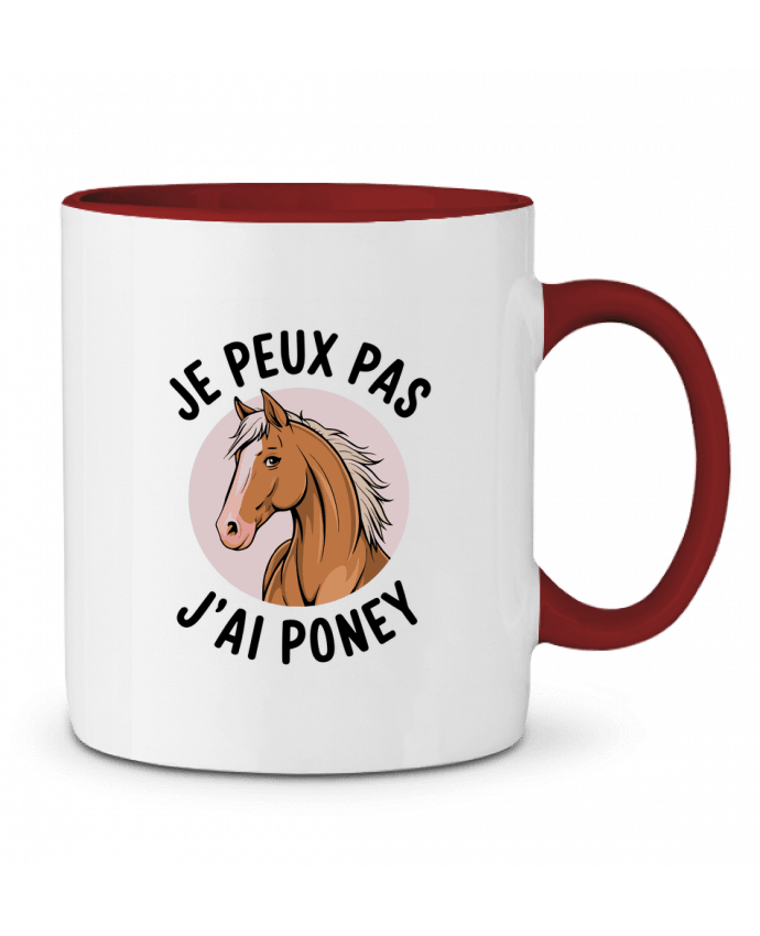 Mug bicolore je peux pas j'ai poney bwilfy