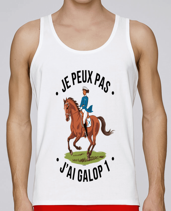 Débardeur homme je peux pas j'ai galop 1 par bwilfy 100% coton bio