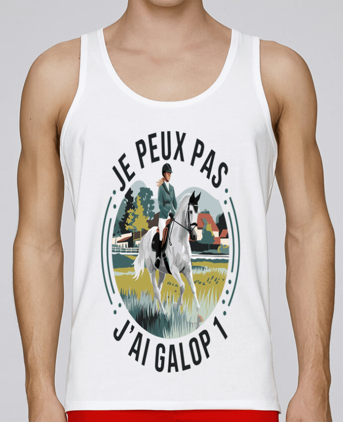 Débardeur homme je peux pas j'ai galop1 par bwilfy 100% coton bio
