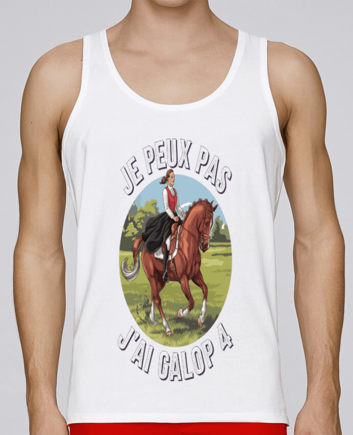 Débardeur homme je peux pas j'ai galop 4 par bwilfy 100% coton bio
