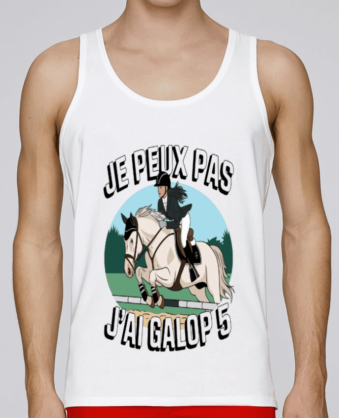 Débardeur homme je peux pas j'ai galop 5 par bwilfy 100% coton bio