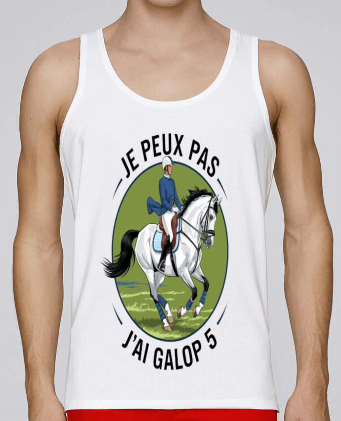 Débardeur homme je peux pas j'ai galop 5 par bwilfy 100% coton bio