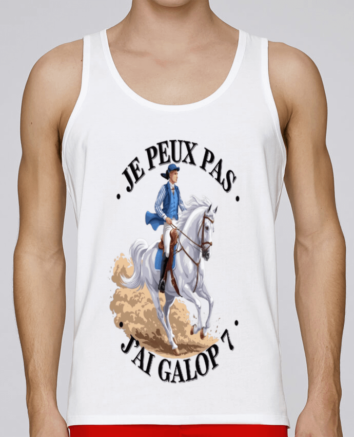 Débardeur homme je peux pas j'ai galop7 par bwilfy 100% coton bio