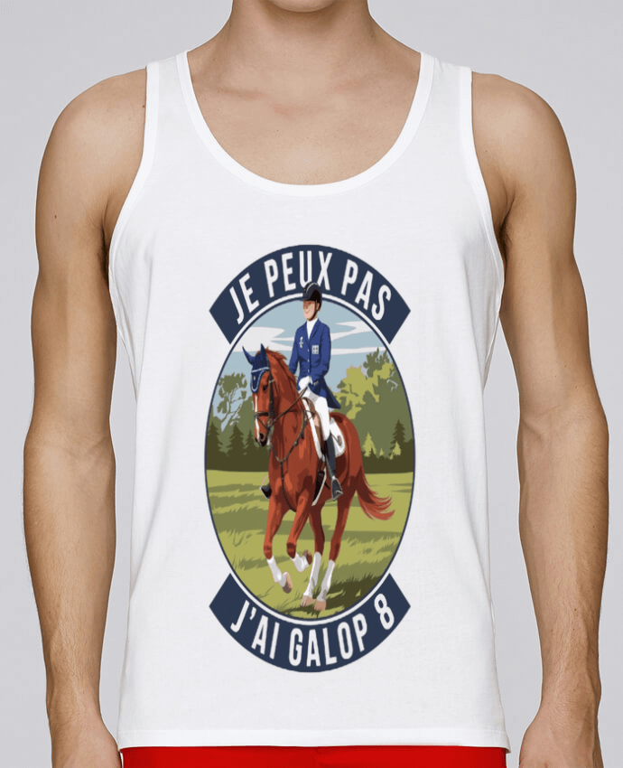 Débardeur homme je peux pas j'ai galop 8 par bwilfy 100% coton bio
