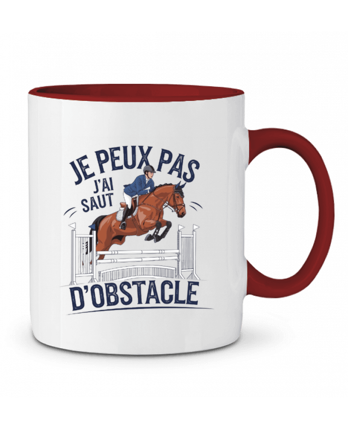 Mug bicolore je peux pas j'ai saut d'obstacle bwilfy
