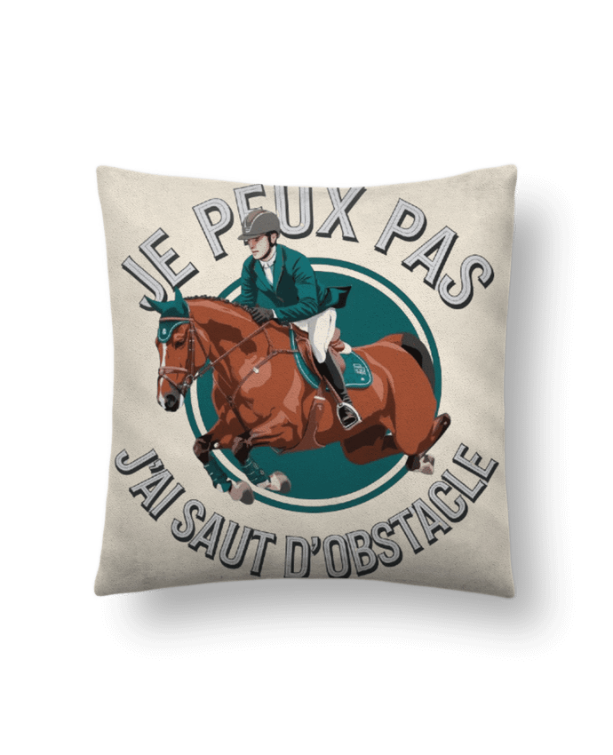 Coussin suédine je peux pas j'ai saut d'obstacle par bwilfy