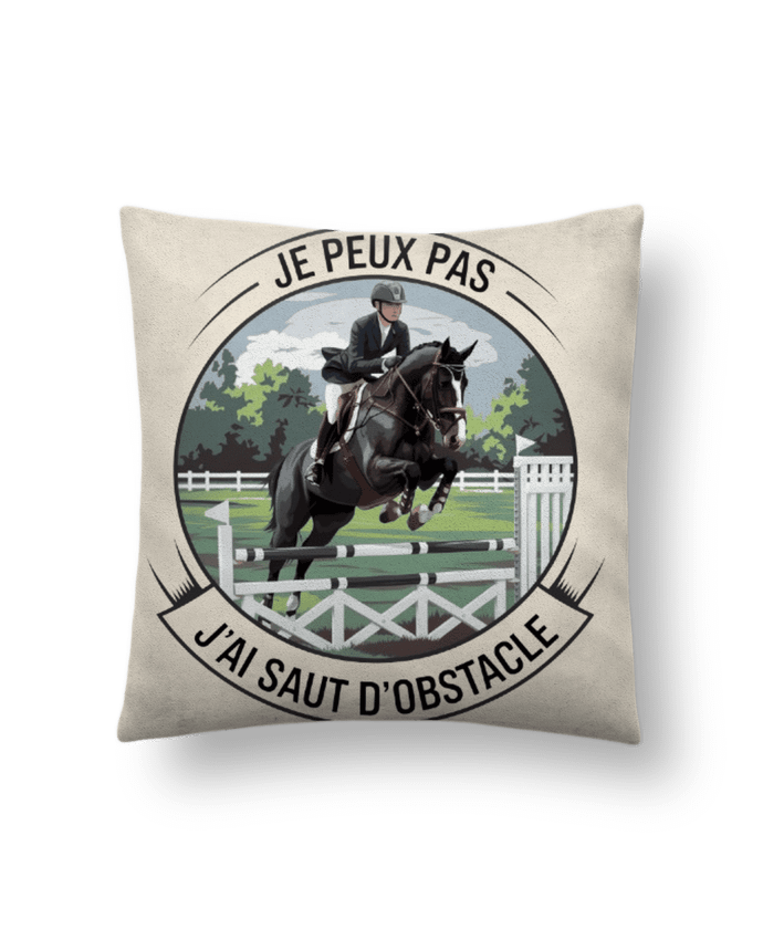 Coussin suédine je peux pas j'ai saut d'obstacle par bwilfy