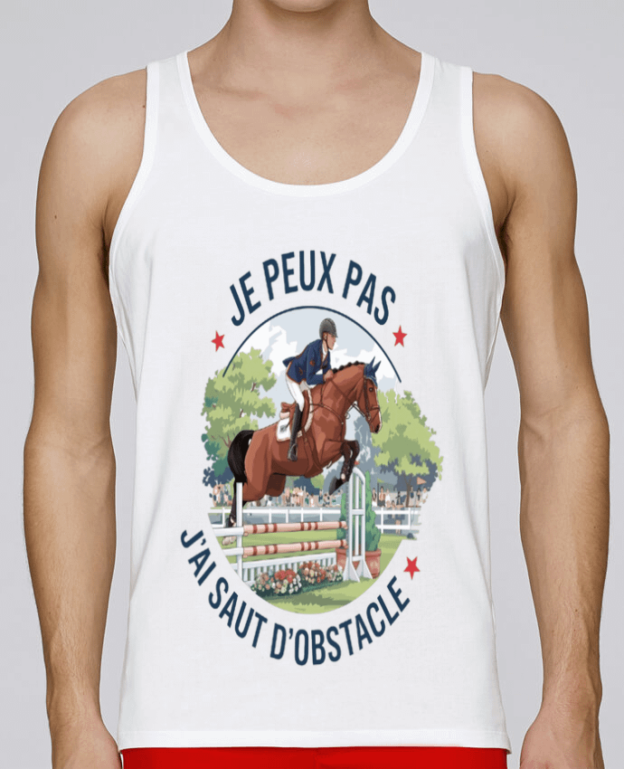 Débardeur homme je peux pas j'ai saut d'obstacle par bwilfy 100% coton bio