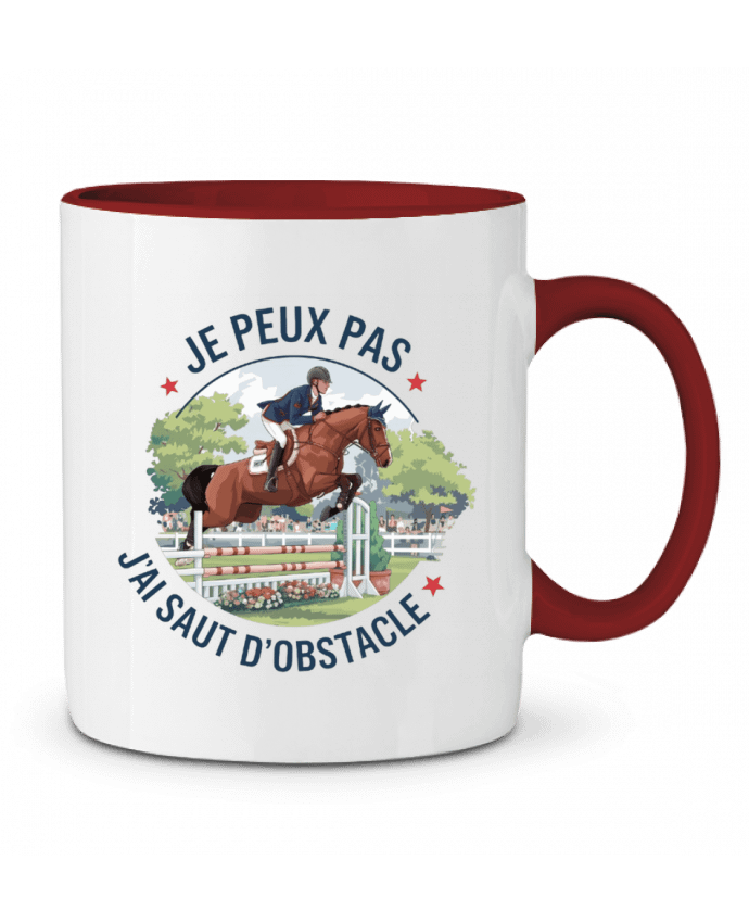 Mug bicolore je peux pas j'ai saut d'obstacle bwilfy