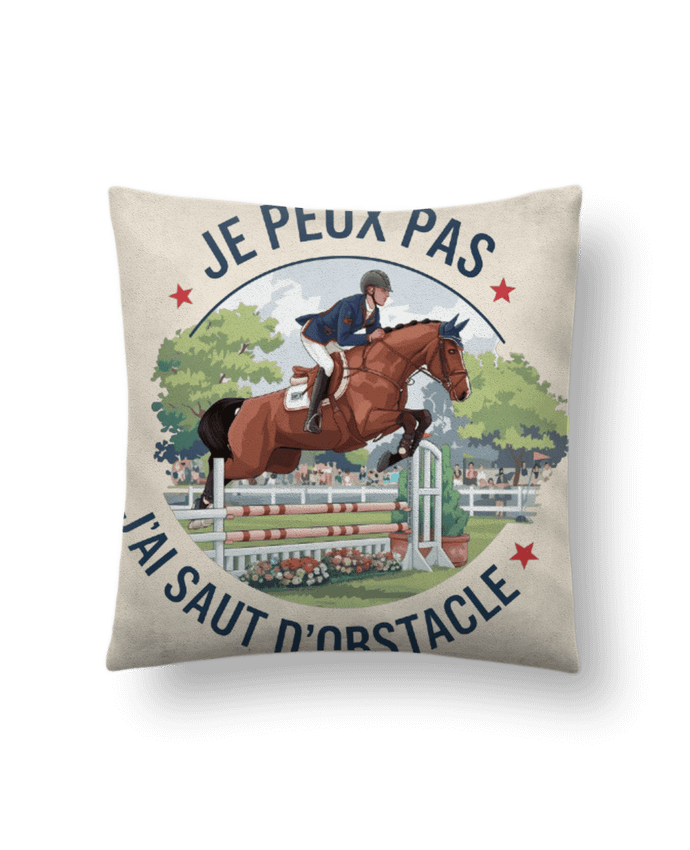 Coussin suédine je peux pas j'ai saut d'obstacle par bwilfy