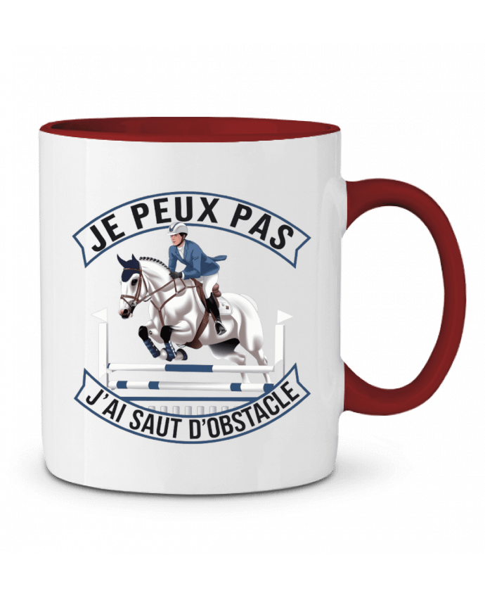 Mug bicolore je peux pas j'ai saut d'obstacle bwilfy