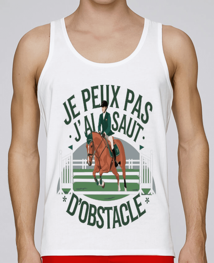 Débardeur homme je peux pas j'ai saut d'obstacle par bwilfy 100% coton bio