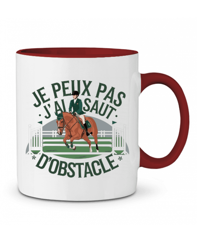 Mug bicolore je peux pas j'ai saut d'obstacle bwilfy
