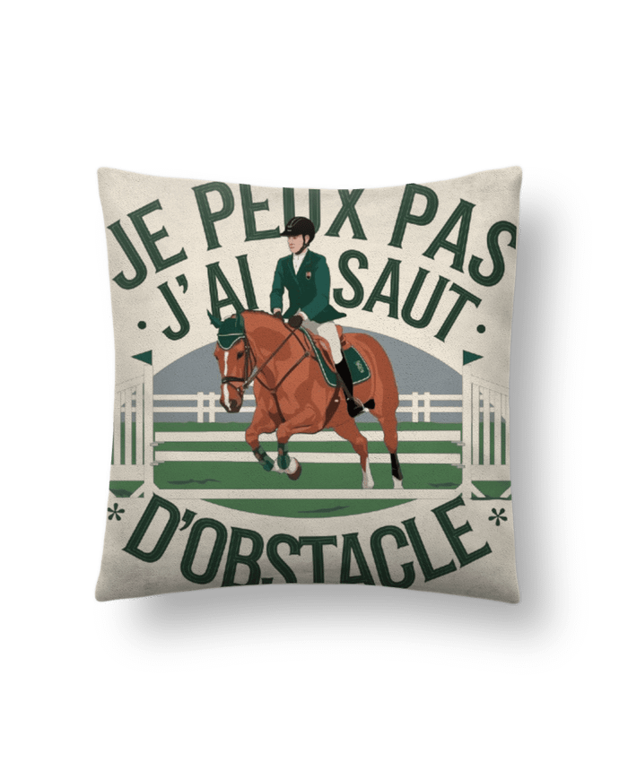 Coussin suédine je peux pas j'ai saut d'obstacle par bwilfy